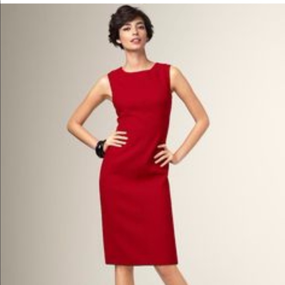Talbots 100% silk red dress size 10 like new